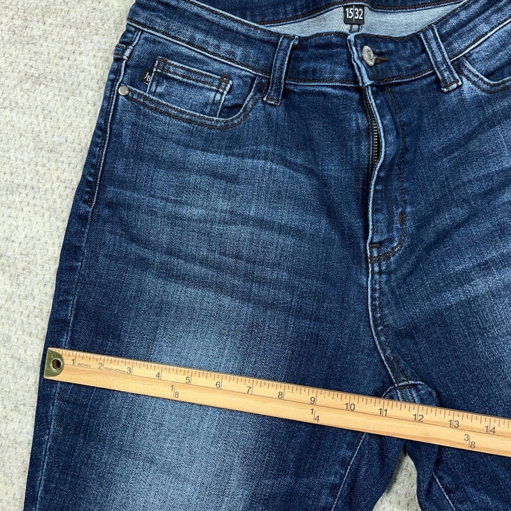 Judy Blue Jeans Women‎ 15 32 Slim Fit Straight Leg Dark Wash High Rise Faded - Picture 9 of 13